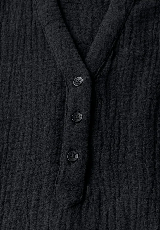 Luftige Musselin-Bluse mit Knopfleiste