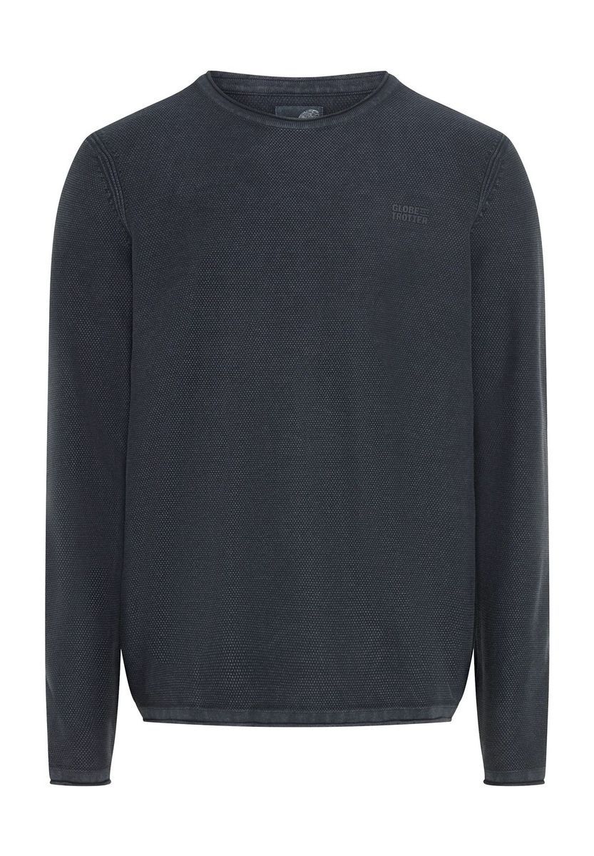 Klassischer Baumwoll Strickpullover mit Rundhalsausschnitt