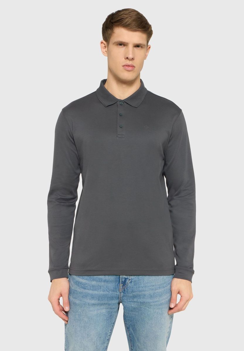 Klassisches Langarm Poloshirt