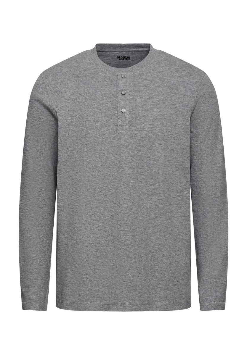 Lässiges Langarm Henley Shirt