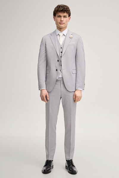 JOOP! Weazer Hellgraue Anzugweste aus Stretch Viskose-Wollmischung