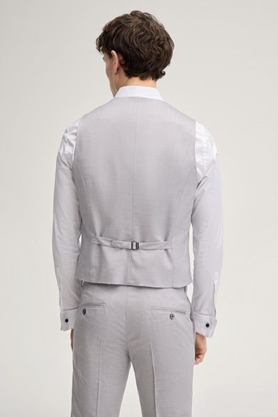 JOOP! Weazer Hellgraue Anzugweste aus Stretch Viskose-Wollmischung