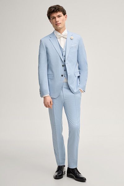 Joop! Weazer Hellblaue Anzugweste Slim Fit Wollmischung