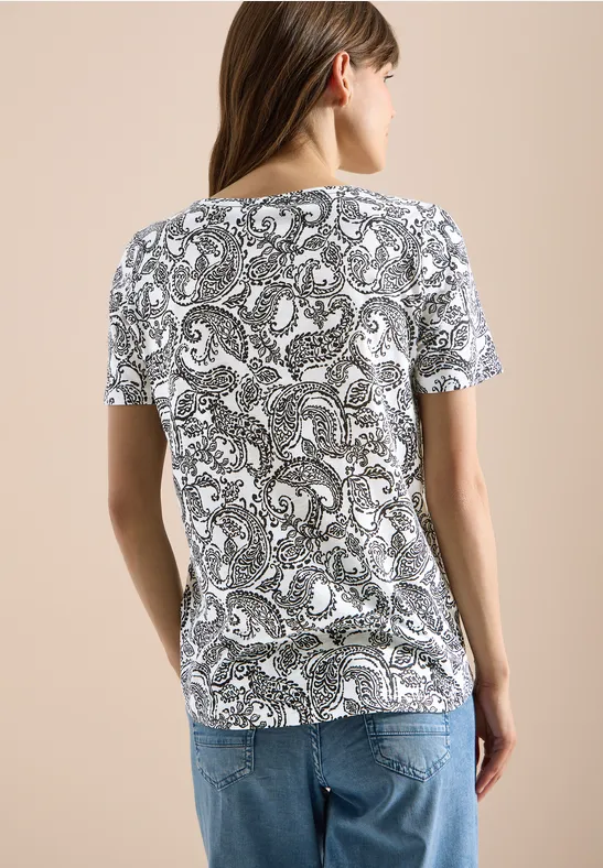 T-Shirt mit ornamentalem Paisleymuster