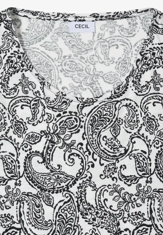 T-Shirt mit ornamentalem Paisleymuster