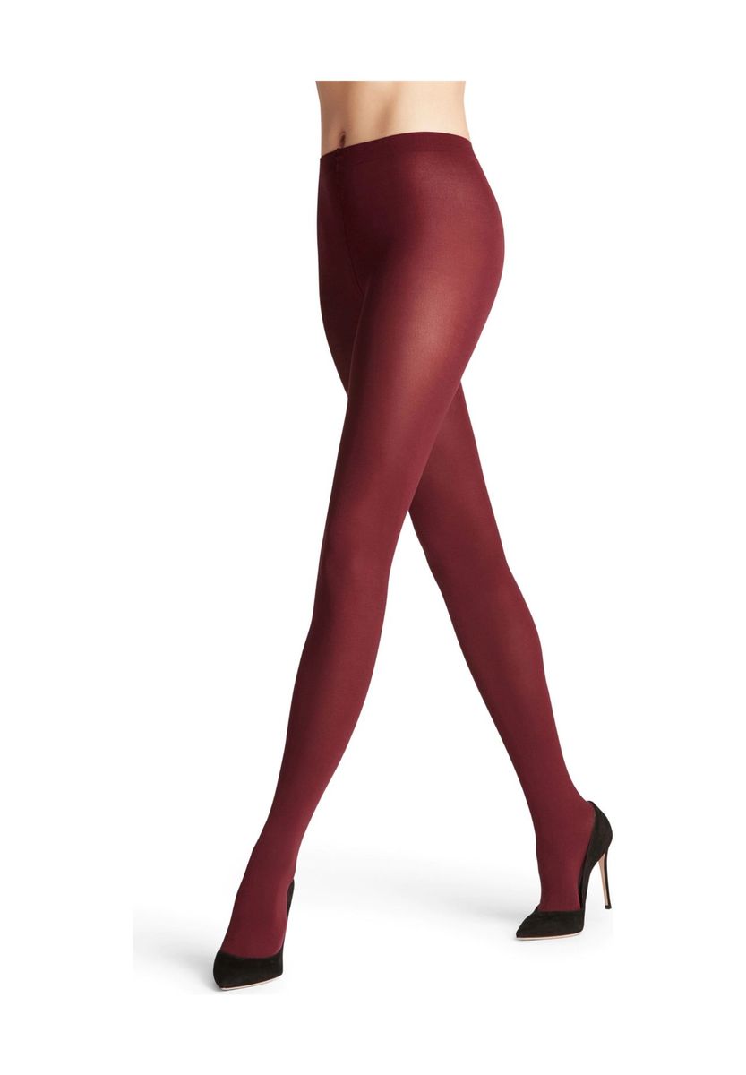 Burgunderfarbene Strumpfhose aus Baumwollmischung