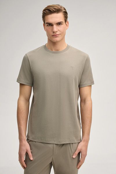 Joop! Priamo Khaki Baumwoll T-Shirt Modern Fit Kurzarm