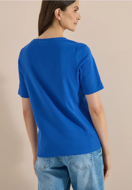 Kurzärmeliges Shirt in Rippstruktur