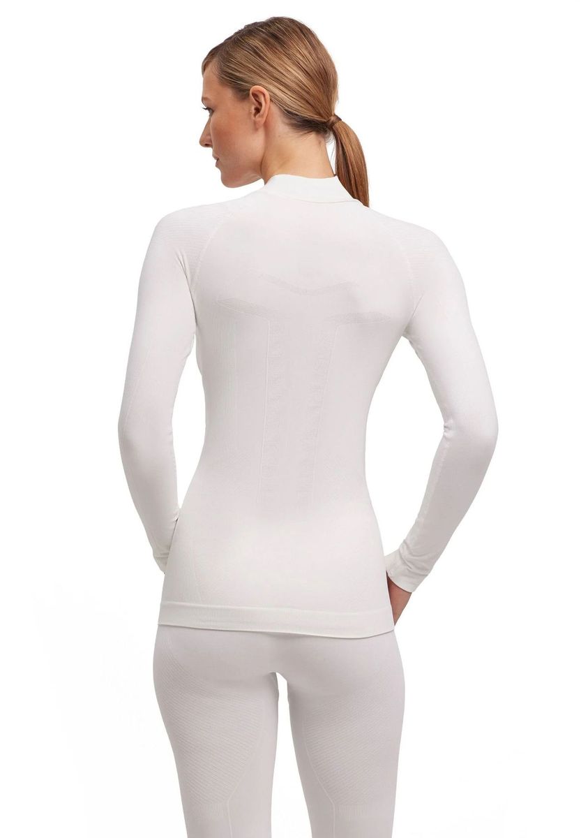 Weißes Langarm-Rollkragen-Thermoshirt