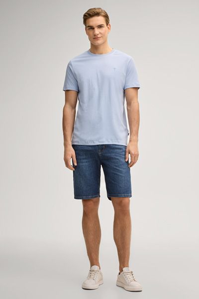 Joop! Priamo Hellblaues Baumwoll-T-Shirt mit Logo-Detail