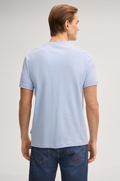 Joop! Priamo Hellblaues Baumwoll-T-Shirt mit Logo-Detail