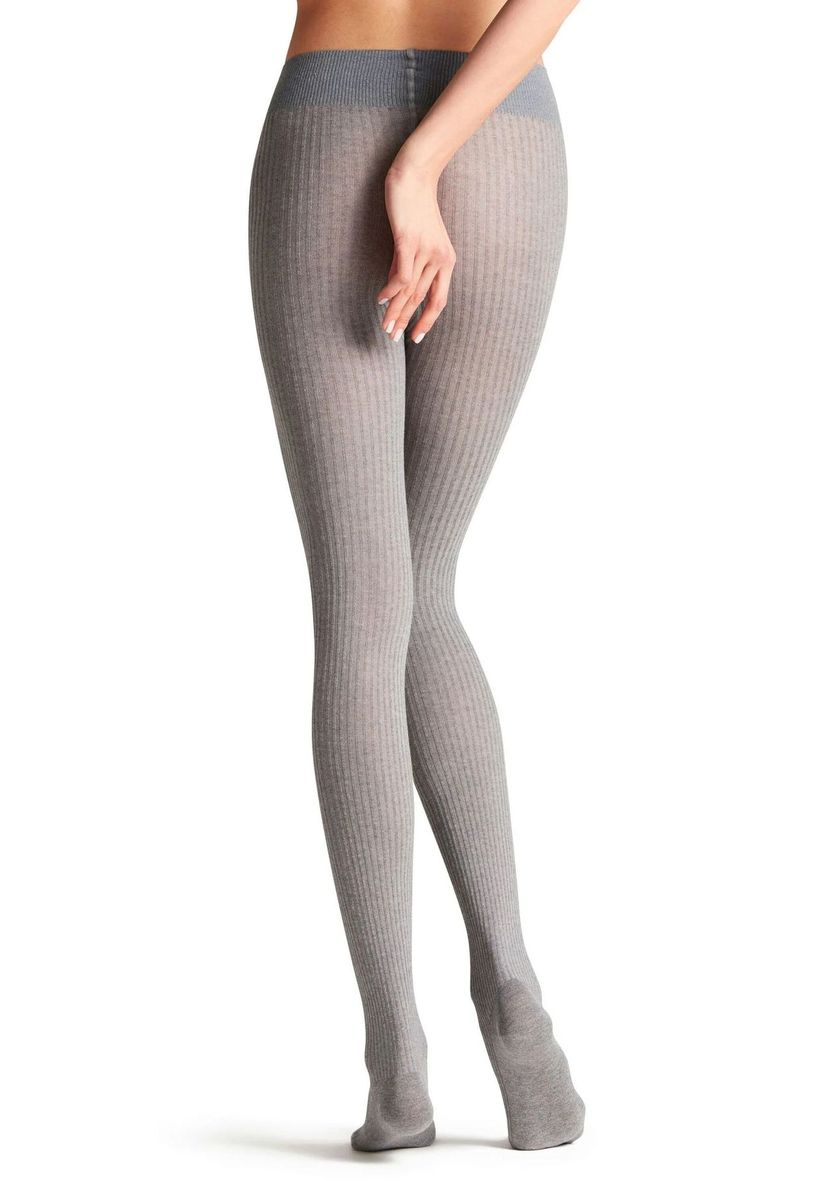 Gerippte Strumpfhose aus Baumwollmischung