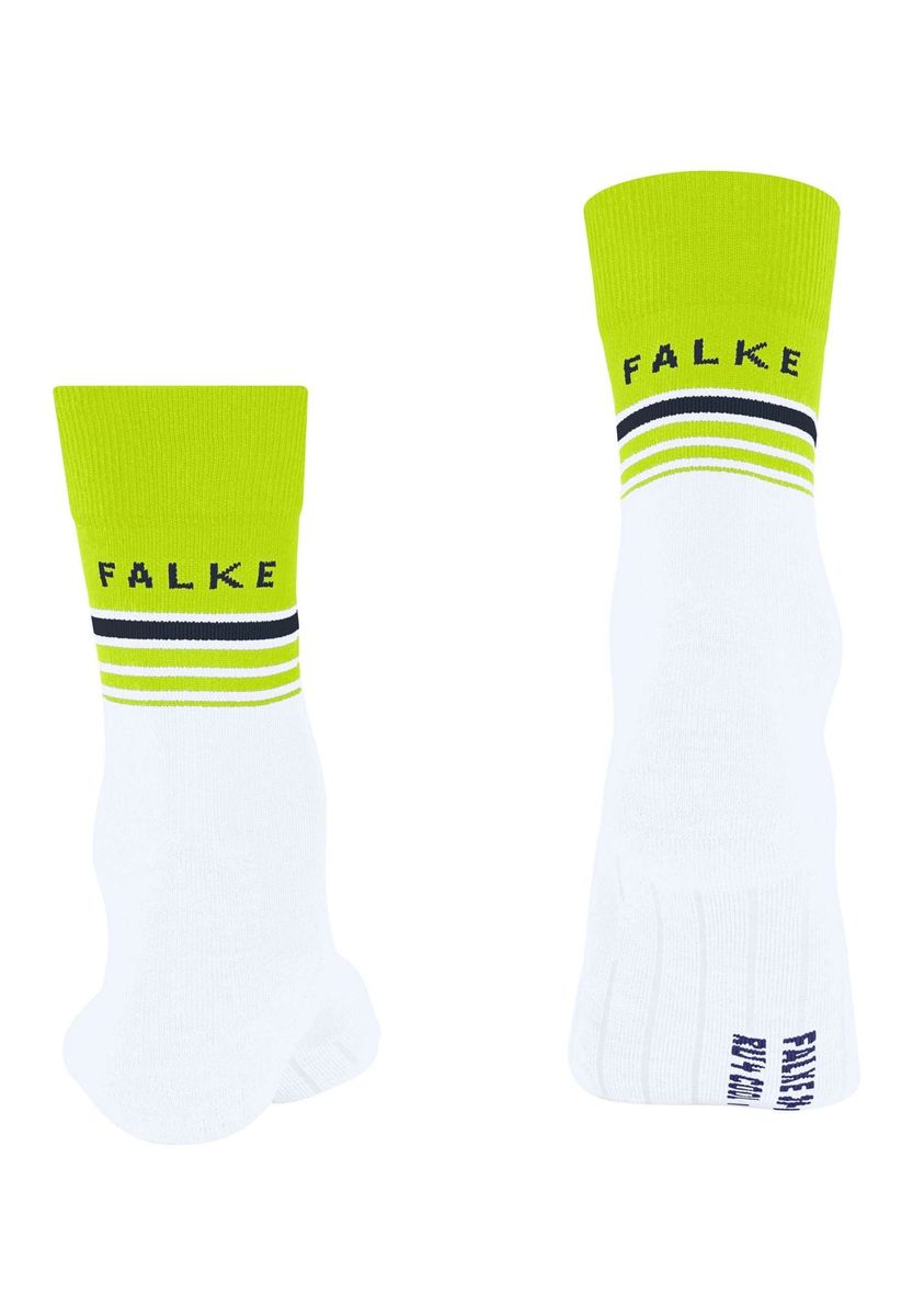 Weiße Laufsocken mit grünem Bündchen