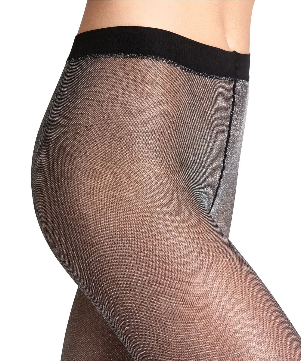 Glitzernde, transparente Strumpfhose mit Lurexfaden