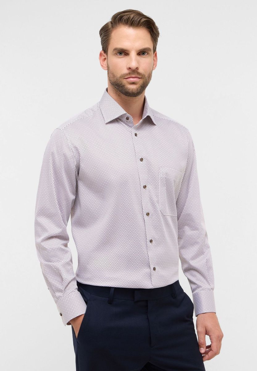 Gemustertes Comfort Fit Langarmhemd