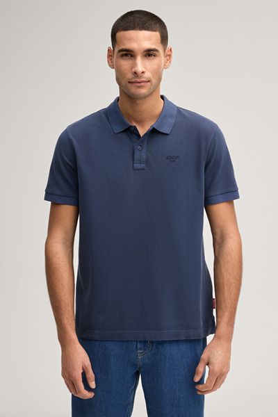 Joop! Jeans Ambrosian Marineblaues Piqué-Poloshirt Bio-Baumwolle