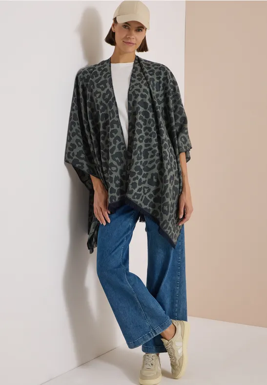 Weiches Cape mit Leopardenmuster