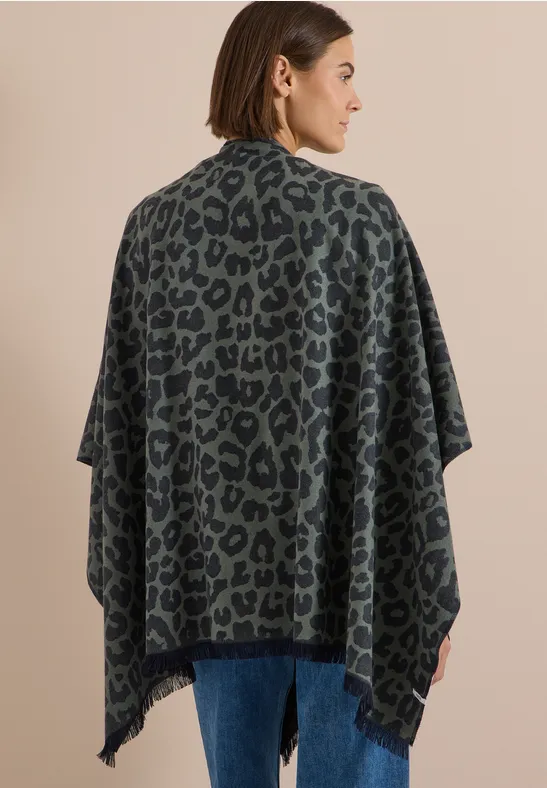 Weiches Cape mit Leopardenmuster