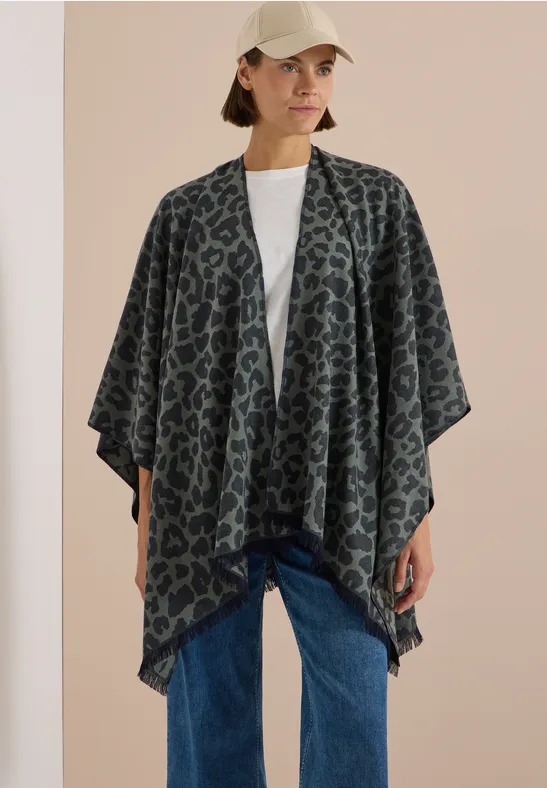 Weiches Cape mit Leopardenmuster