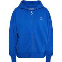 Oversized-Zip-Hoodie mit Anker-Stickerei