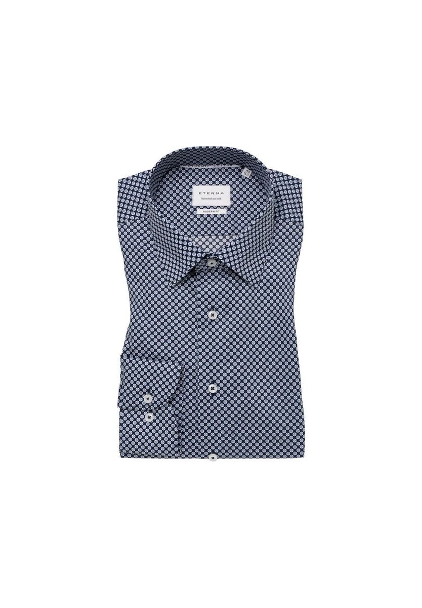 Blau gemustertes Modern Fit Hemd