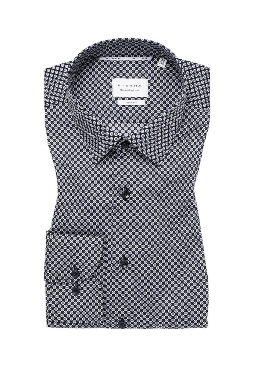 Schmales Baumwoll-Freizeithemd mit Muster