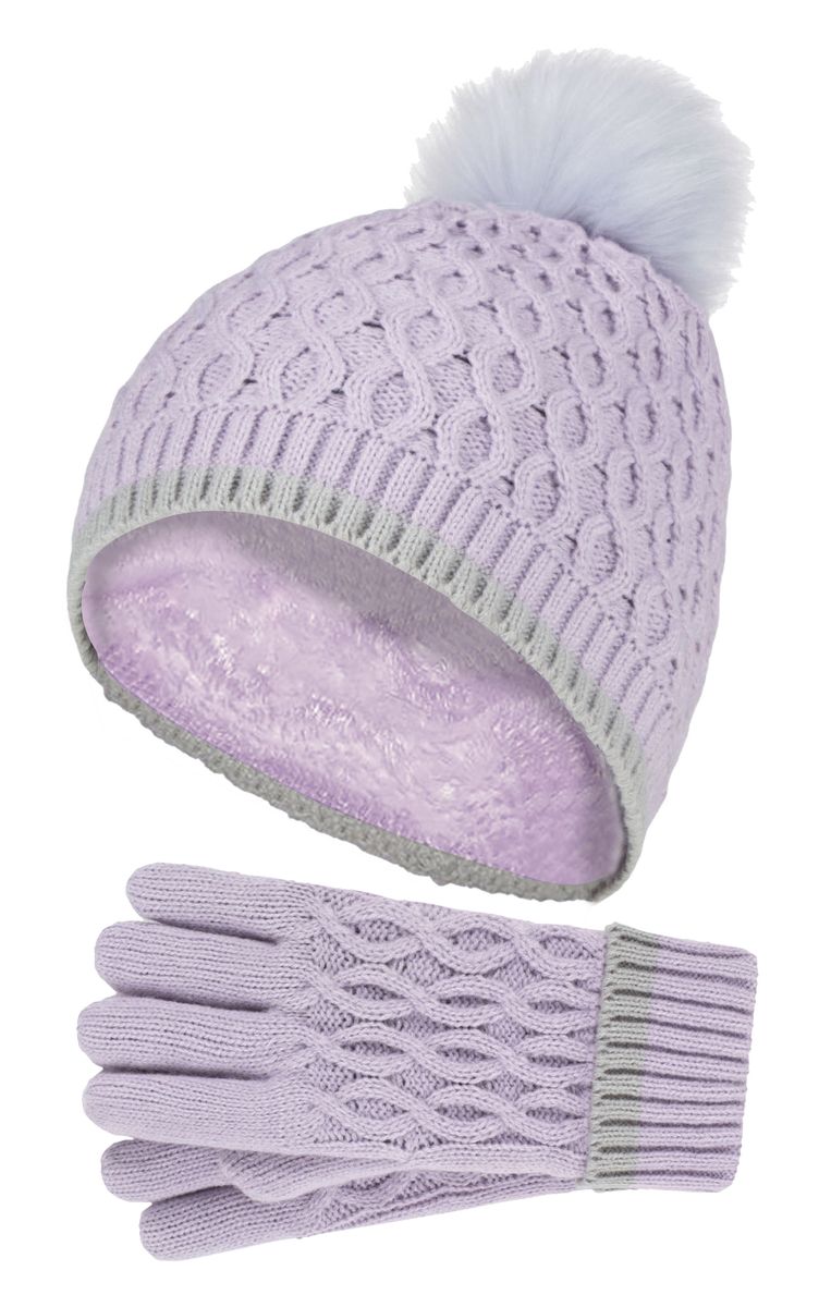 Thermo-Strickset aus Mütze und Handschuhen