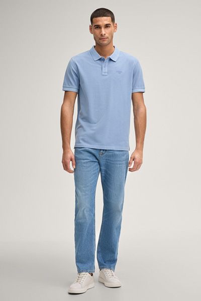 Joop! Ambrosian Hellblaues Piqué-Strick Poloshirt aus Bio-Baumwolle