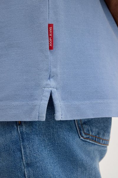 Joop! Ambrosian Hellblaues Piqué-Strick Poloshirt aus Bio-Baumwolle