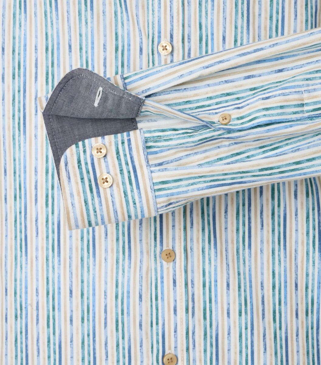 Gestreiftes Button-Down-Hemd aus Baumwolle