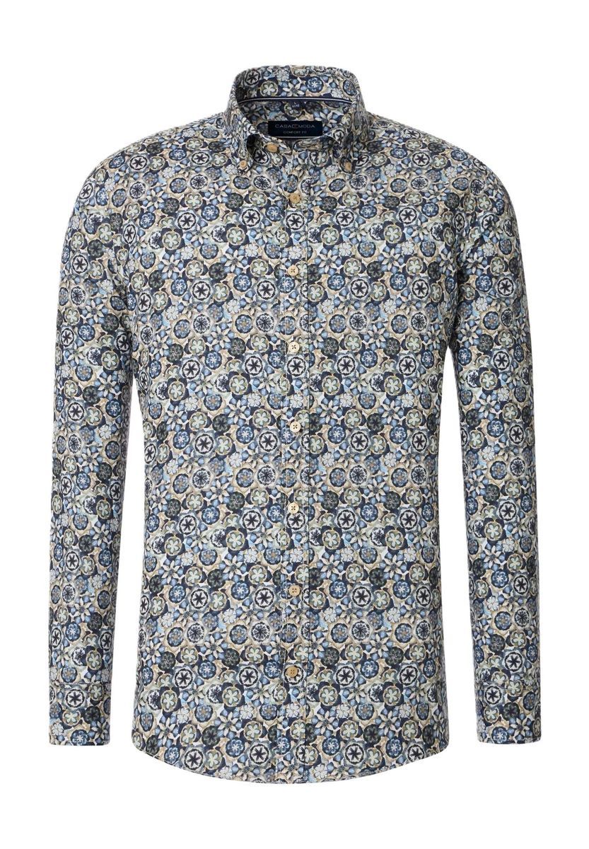 Bedrucktes Baumwollhemd mit Knopfleiste und langen Ärmeln