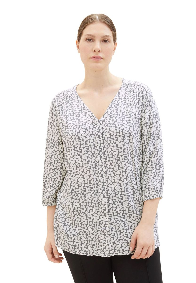 Geblümte Bluse mit Dreiviertelärmeln