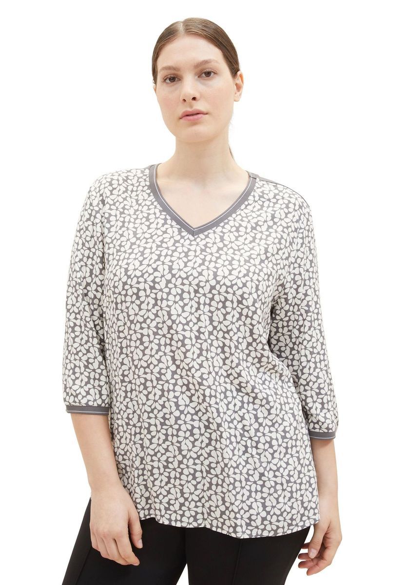 Oberteil mit Blumenmuster und 3/4-Ärmeln