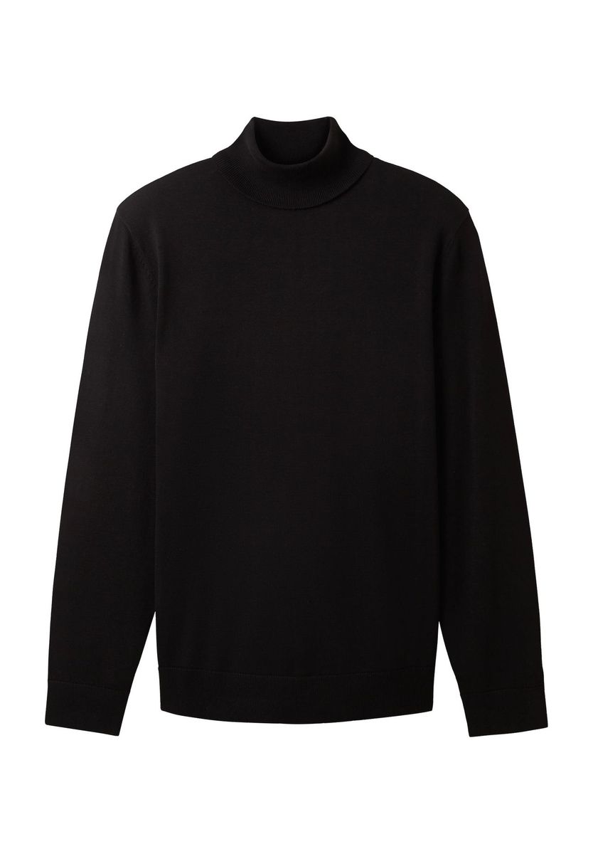 Klassischer schwarzer Rollkragen Strickpullover