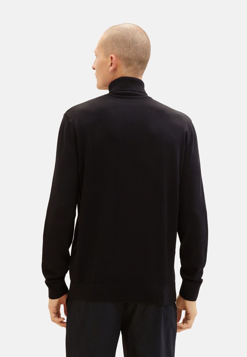 Klassischer schwarzer Rollkragen Strickpullover