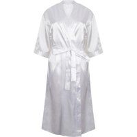 Eleganter Satin-Wickelmantel im Kimono-Stil