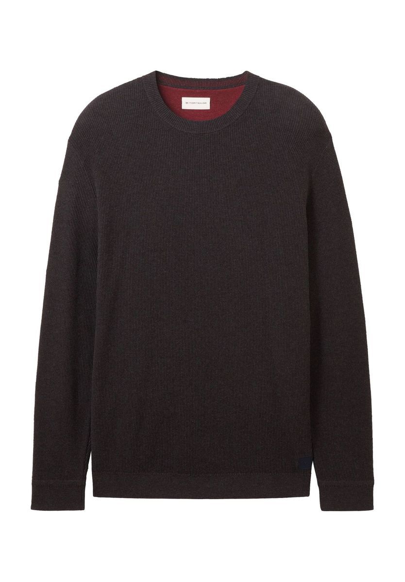 Klassischer Baumwollpullover mit Rundhalsausschnitt