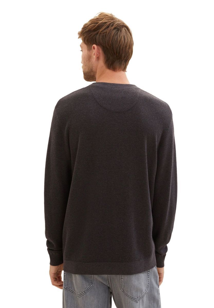 Klassischer Baumwollpullover mit Rundhalsausschnitt