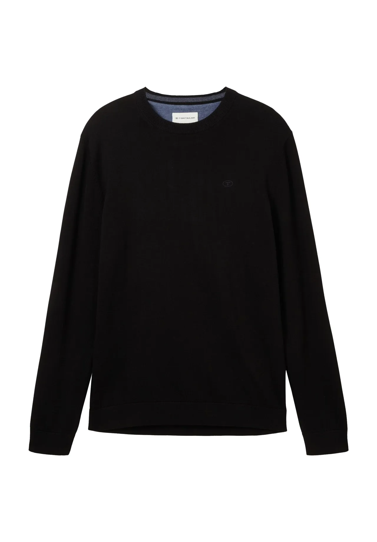 Klassischer Baumwollpullover mit Rundhalsausschnitt