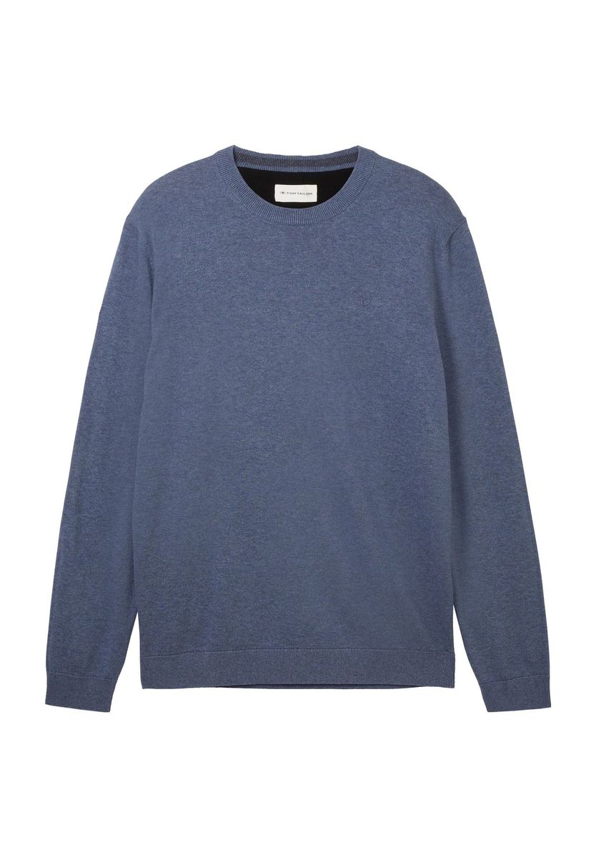 Klassischer Baumwollpullover mit Rundhalsausschnitt