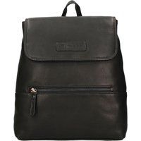 Genarbter Lederrucksack mit Überschlag