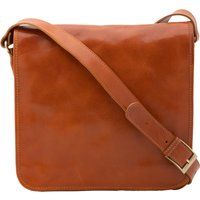 Klassische Messenger-Umhängetasche aus Leder