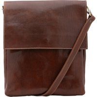 Klassische Messenger-Umhängetasche aus Leder