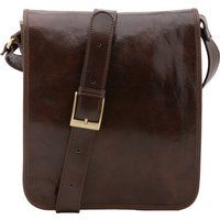 Messenger-Tasche aus Leder mit Klappe