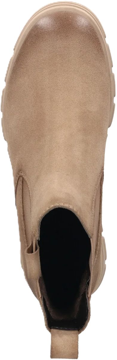 Neutralfarbener Chelsea-Stiefelette aus Wildleder