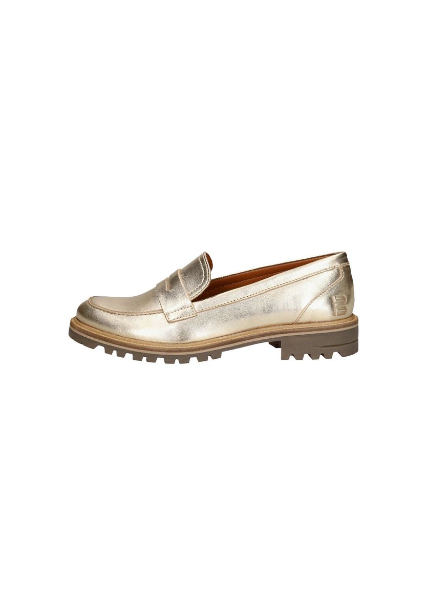 Metallic Leder Loafer mit Profilsohle