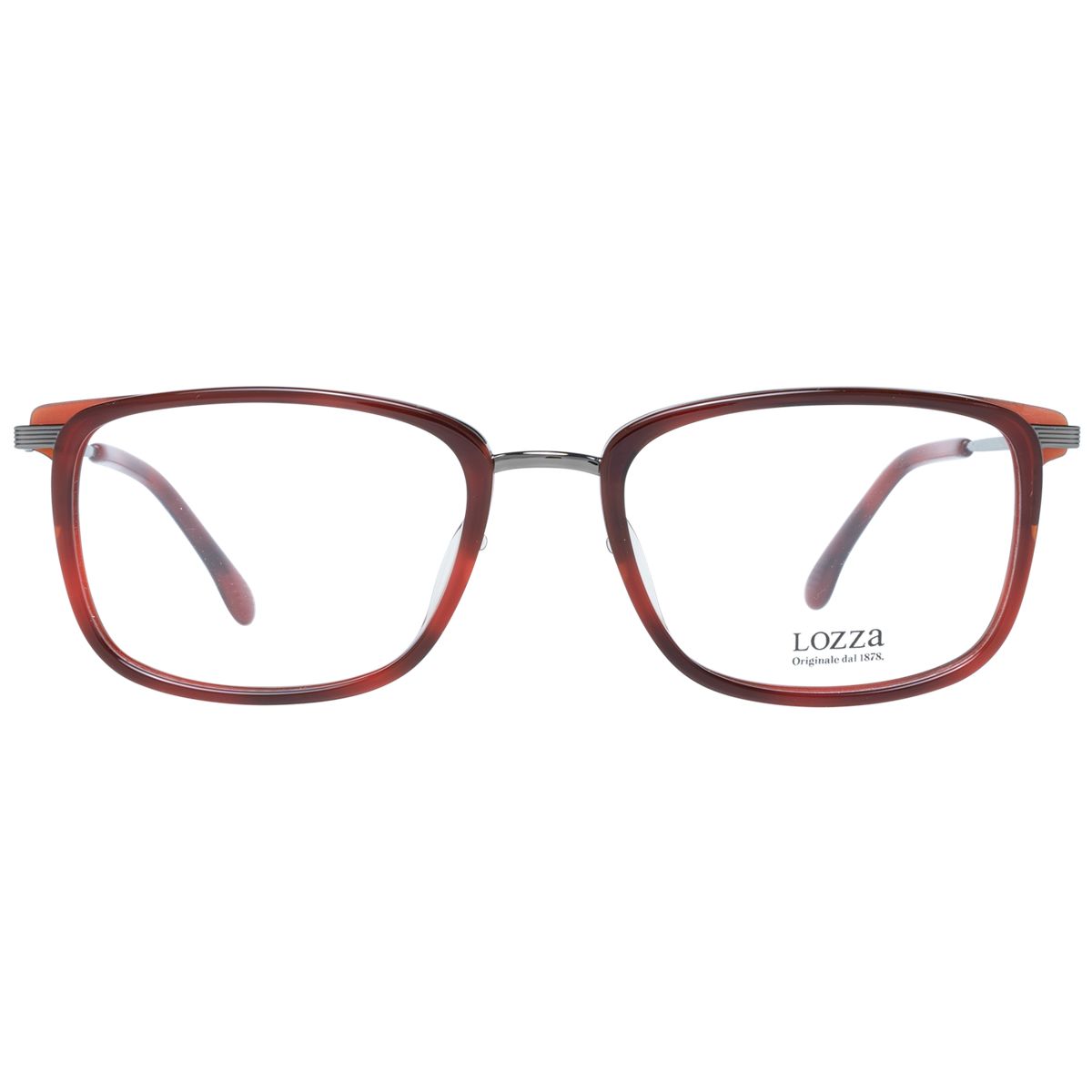 Anspruchsvolle rechteckige Brille im Materialmix