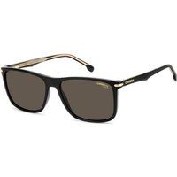 Eckige Sonnenbrille mit Goldakzenten