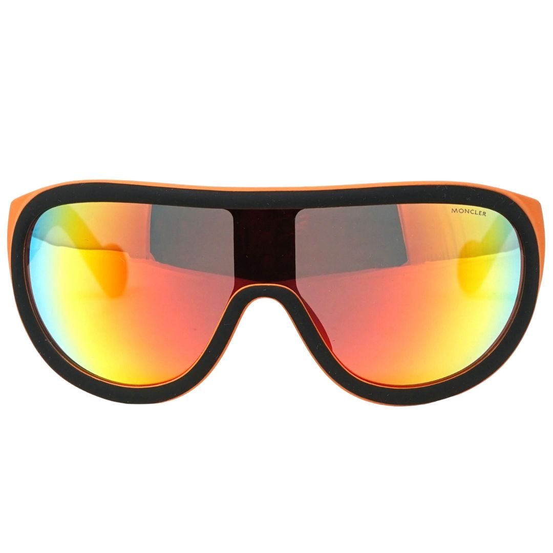 Markante Shield-Sonnenbrille mit verspiegelten Gläsern