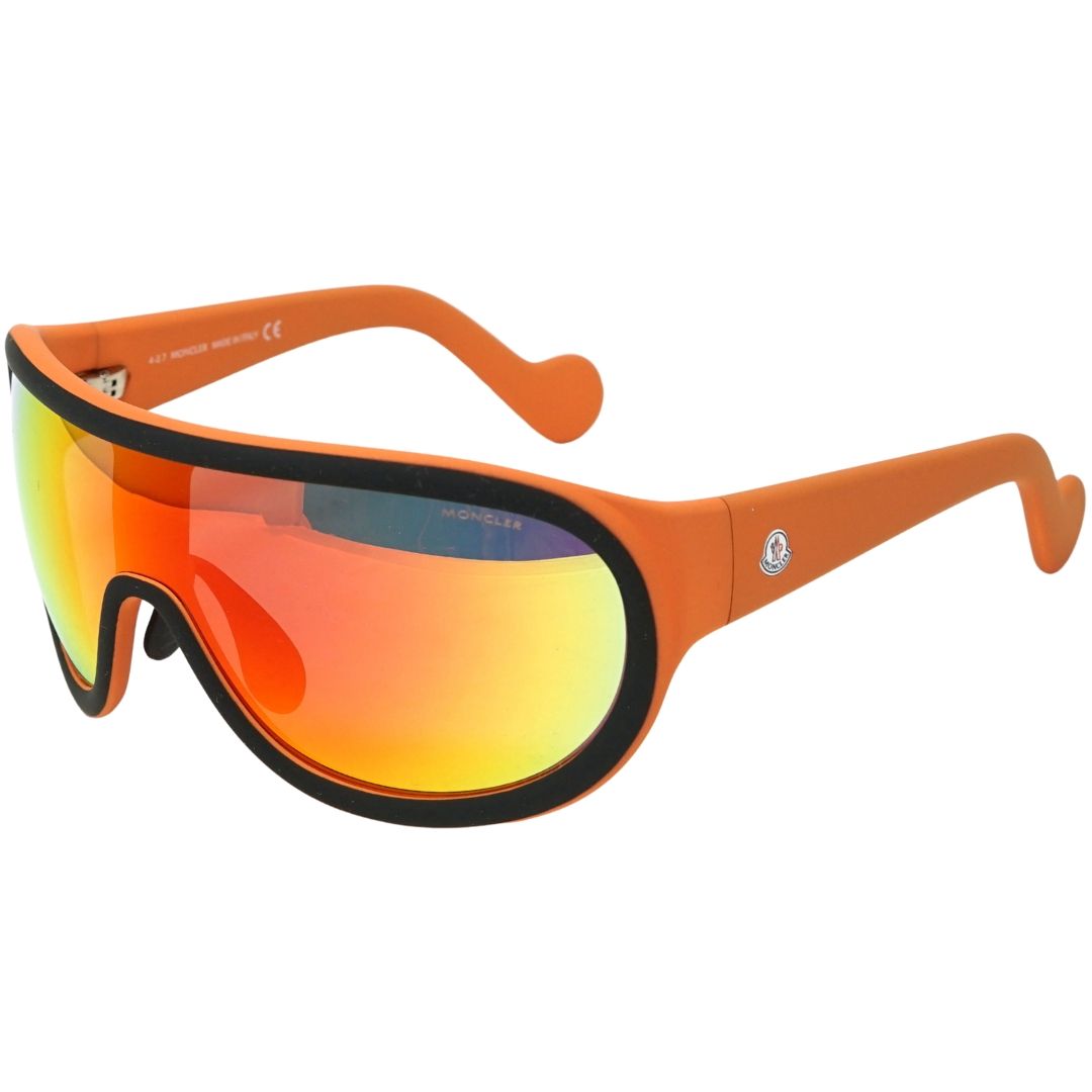 Markante Shield-Sonnenbrille mit verspiegelten Gläsern